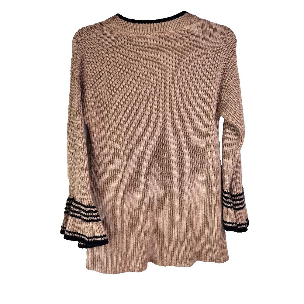 Tommy‎ Hilfiger Beige Sweater with Bell Sleeves Women's Size M Preppy - Picture 2 of 9